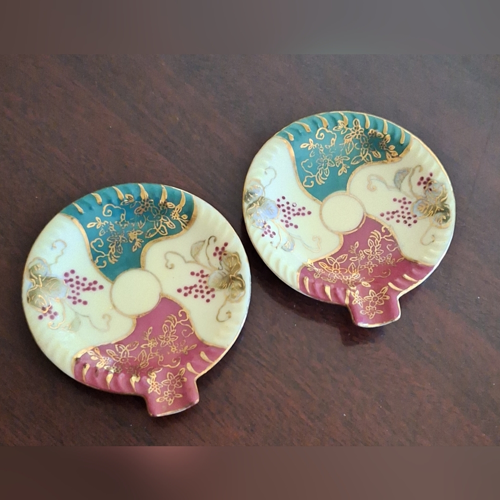Vintage Hand Painted Made in Japan Trinket Dishes – Set of 2 – Mid Century